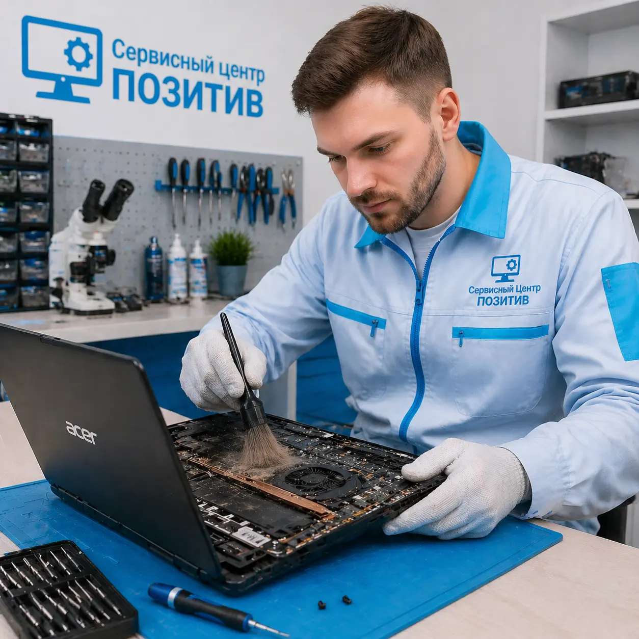 Чистка ноутбука Acer от пыли в Пскове | Замена термопасты