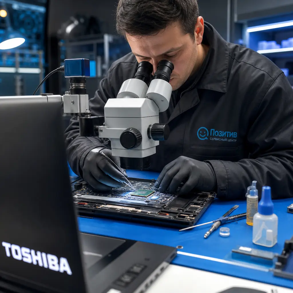 Замена видеокарты ноутбука Toshiba в Пскове