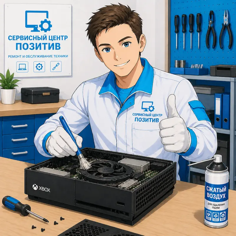 Чистка игровой приставки от пыли в Пскове | Замена термопасты