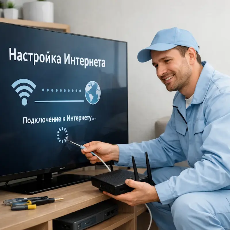 Настройка интернета на ТВ в Пскове