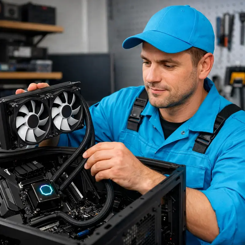 Установка водяного охлаждения на компьютер в Пскове