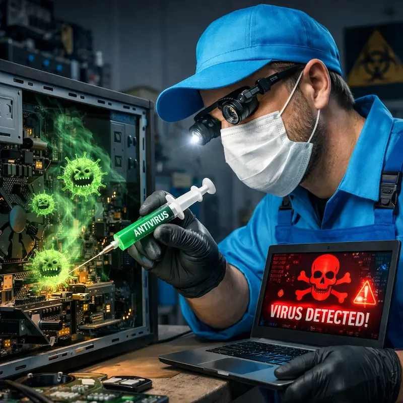 Лечение компьютера от вирусов в Пскове на дому